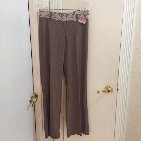 XOXO Pants - XOXO Lace Waistband Dress Pants